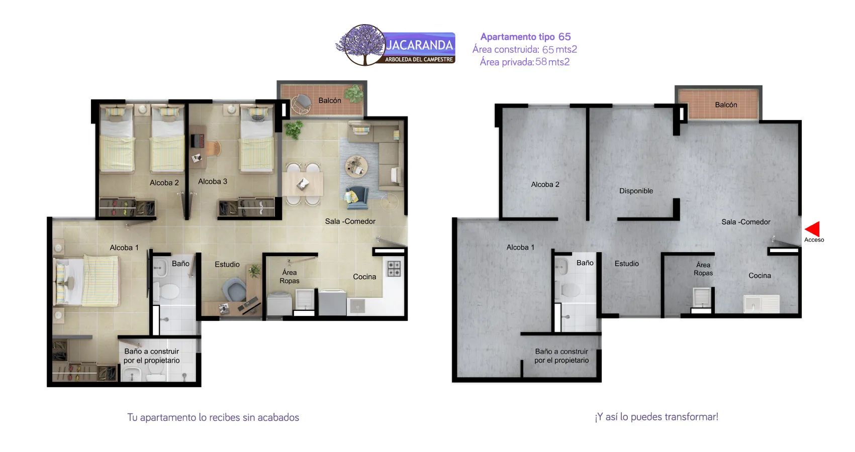 Apartamento tipo 65 
