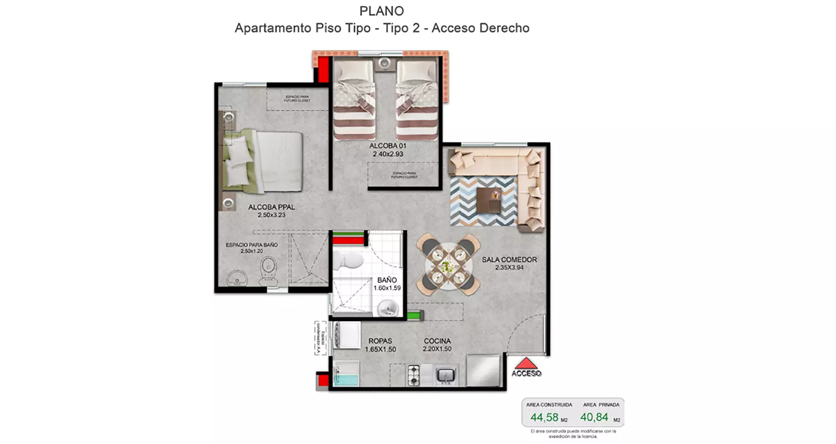 Apartamento tipo 44