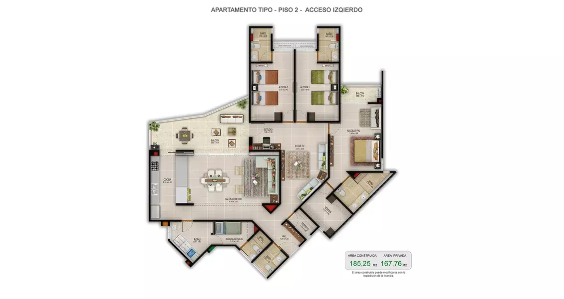 Apartamento tipo 185