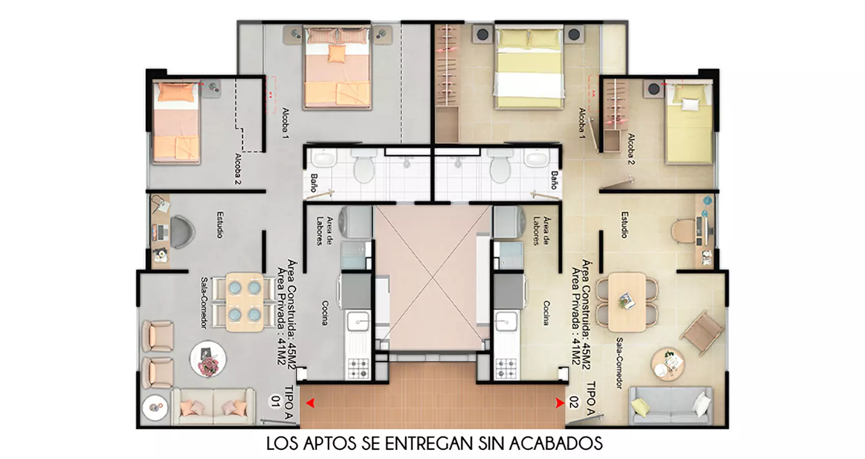 Apartamento tipo 45