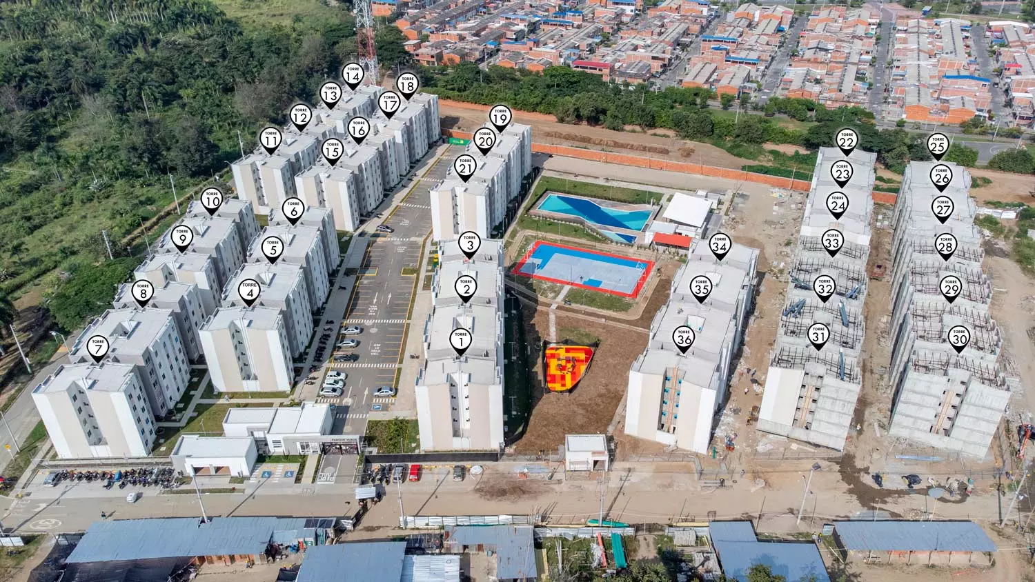 Fotos del avance de obra de diciembre 2022 proyecto parque verde