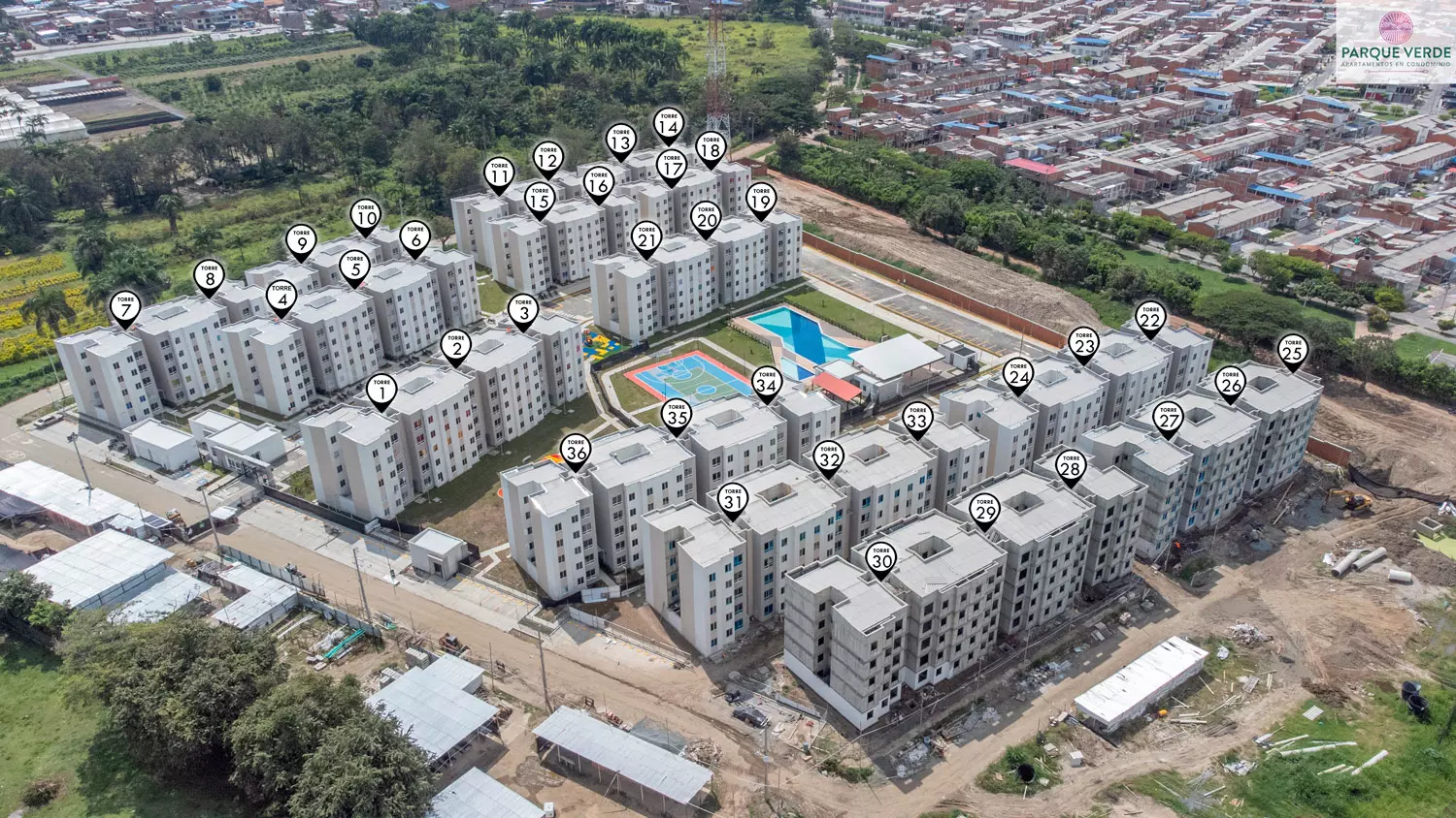 Fotos del avance de obra de enero 2023 proyecto parque verde