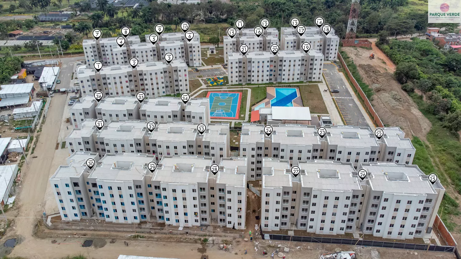 Fotos del avance de obra de febrero 2023 proyecto parque verde