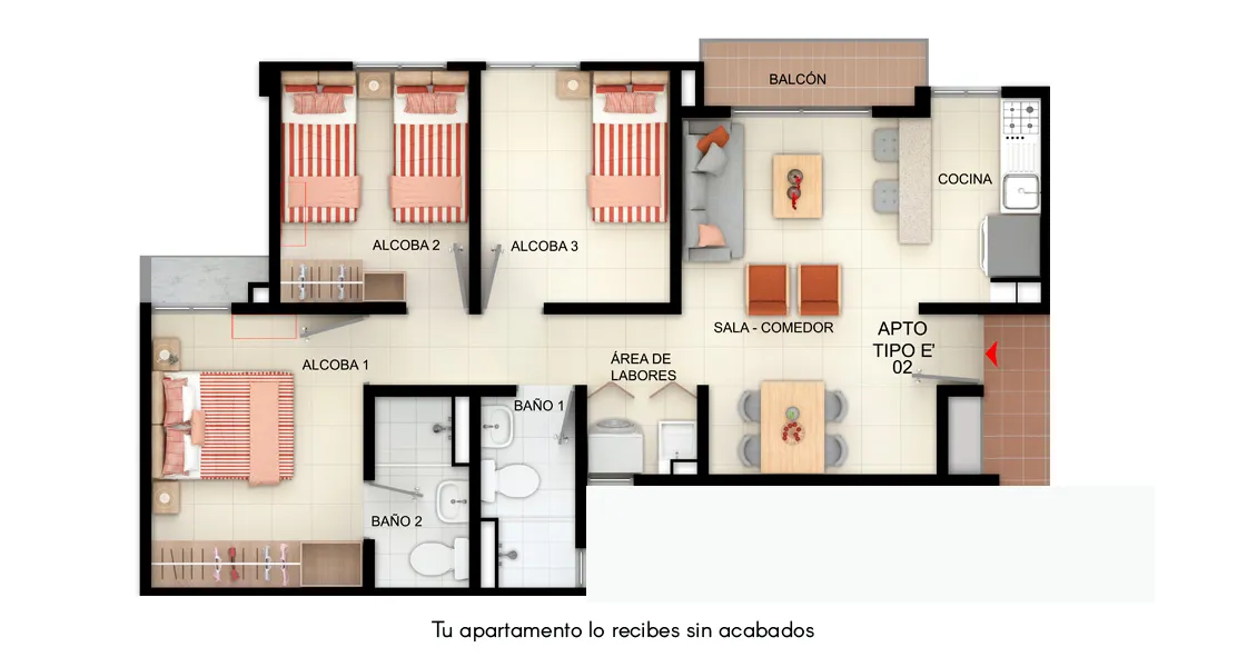 Apartamento tipo 60