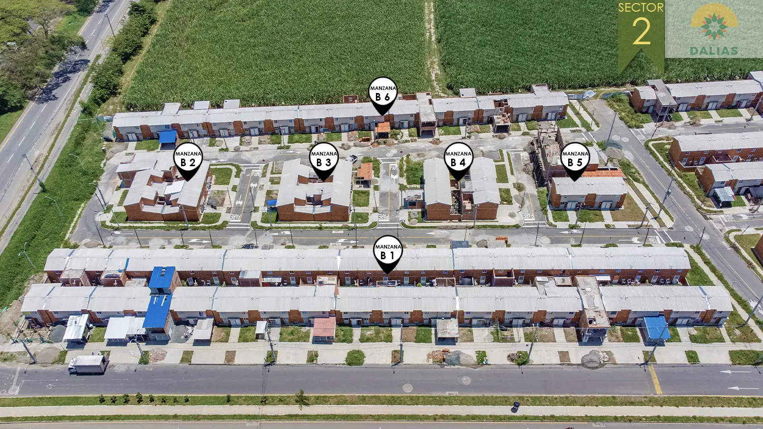 Foto del proyecto Dalias sector 2 en avance de obra abril de 2025