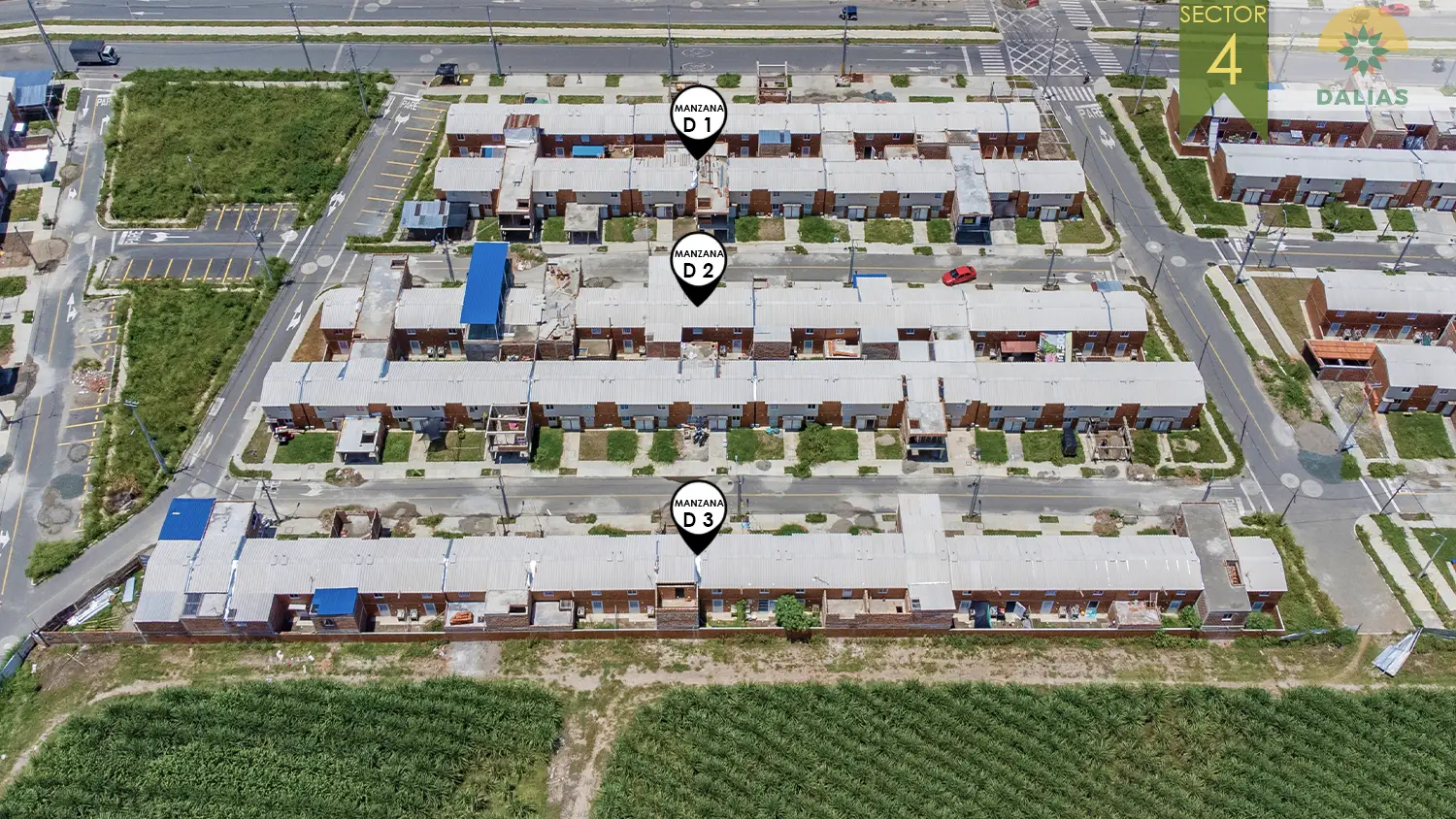 Foto del proyecto Dalias sector 4 en avance de obra abril de 2025