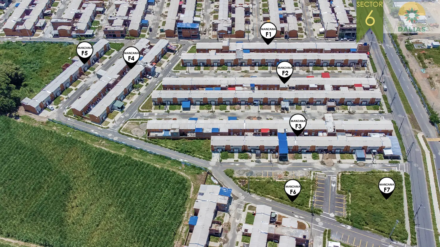 Foto del proyecto Dalias sector 6 en avance de obra abril de 2025