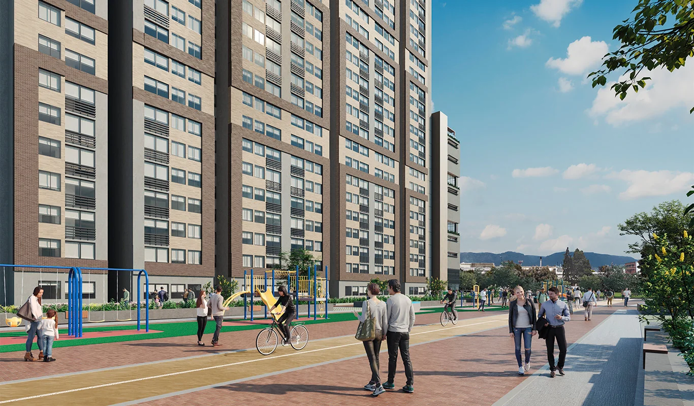 Fachada de apartamento del proyecto Cuatro Vientos