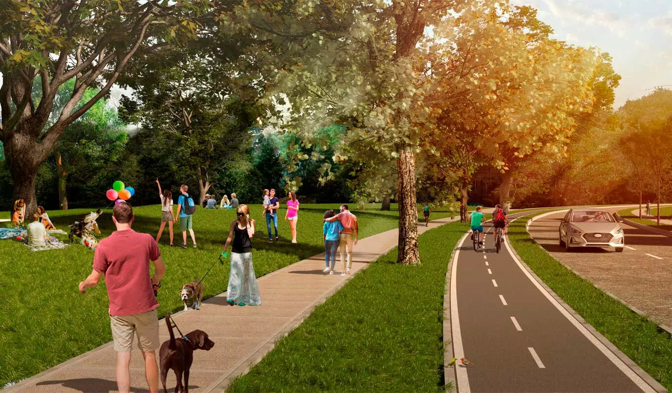 Sendero peatonal del proyecto Belorizonte