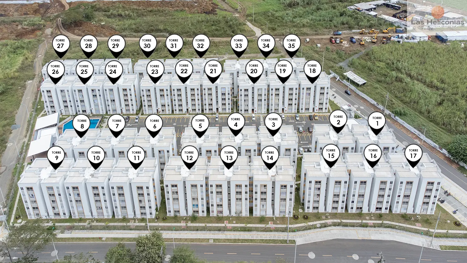 Foto del proyecto Heliconias en avance de obra febrero de 2026