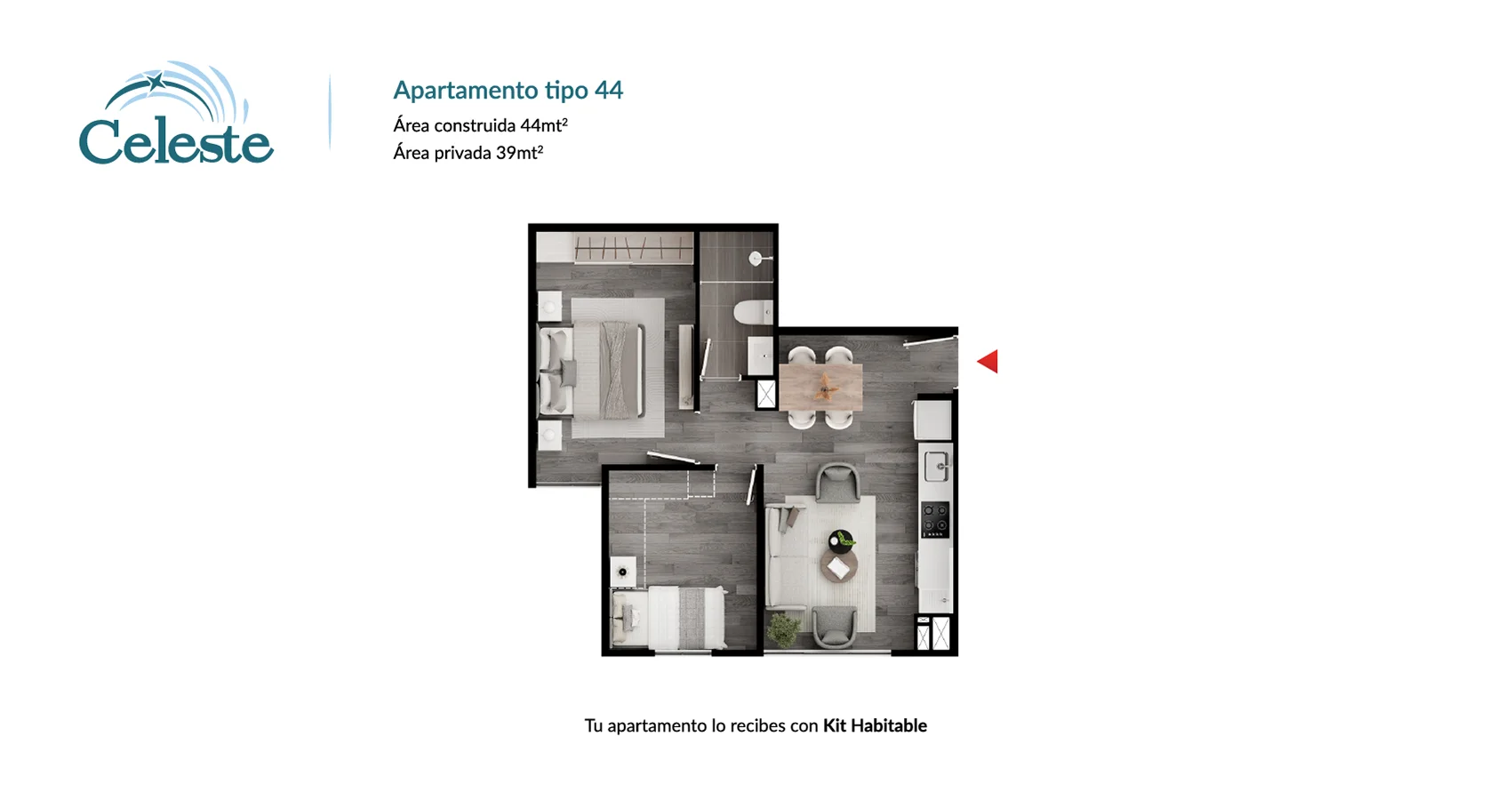 Apartamento tipo 44