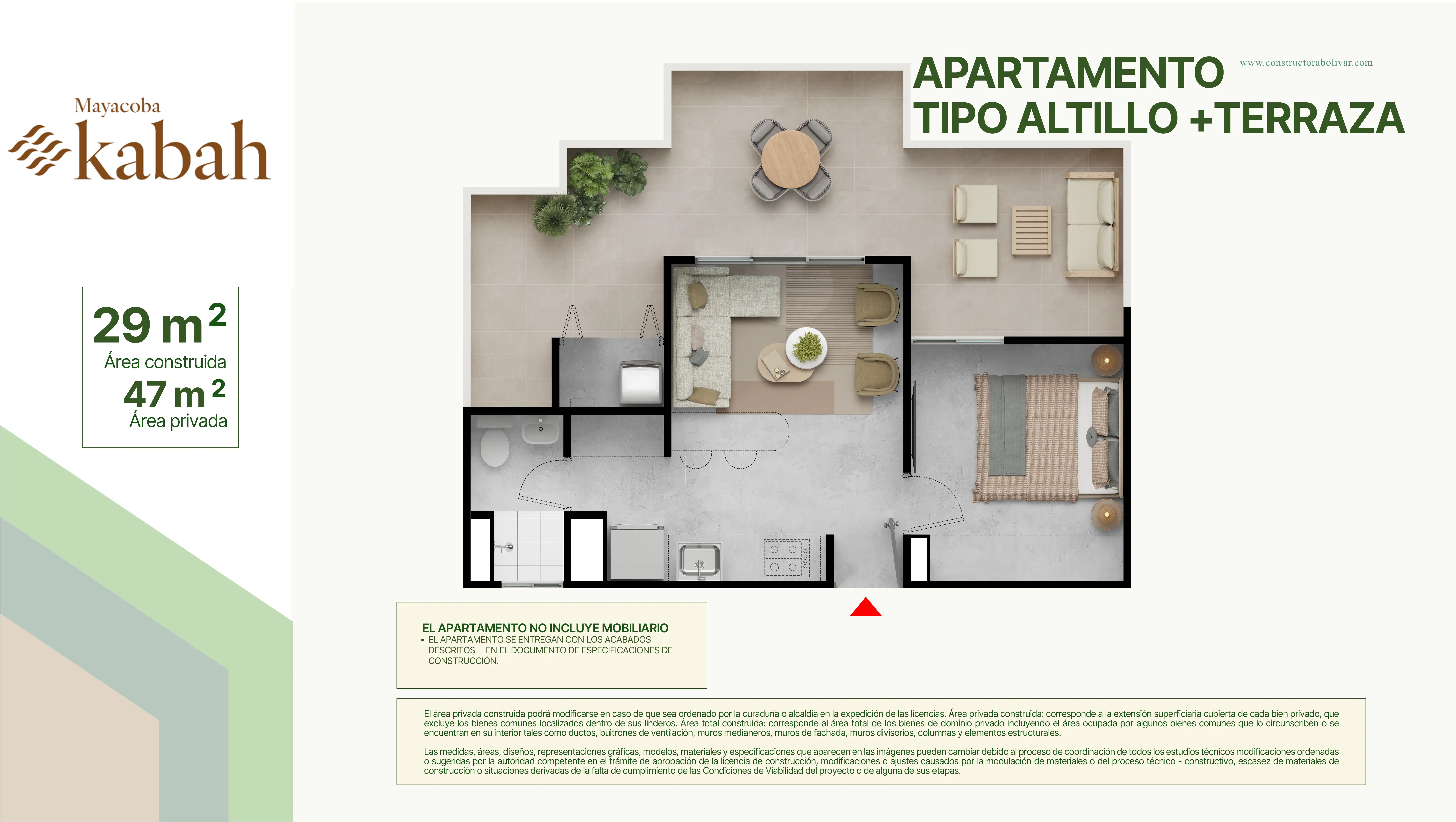 Apartamento tipo altillo + terraza