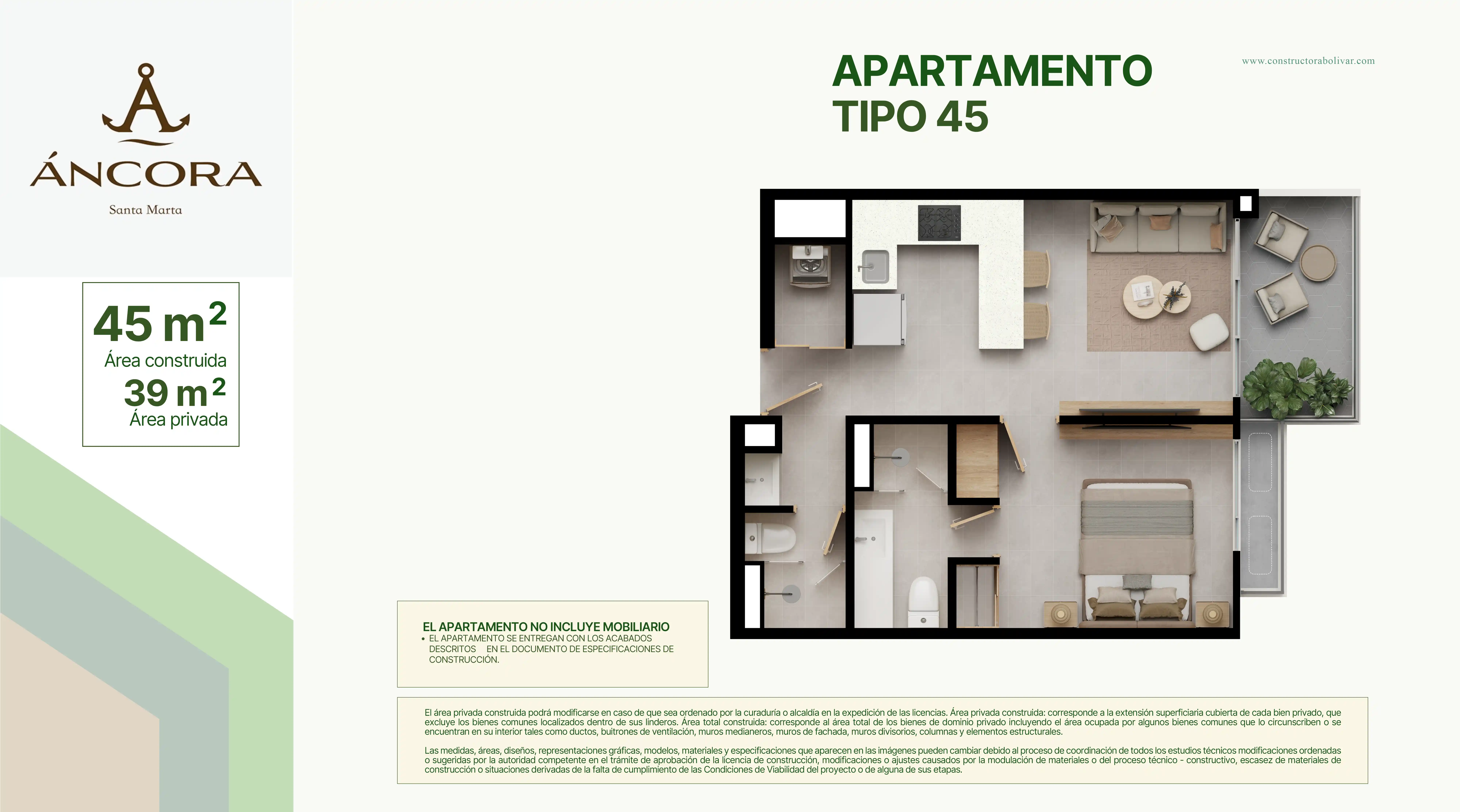 Apartamento tipo 45